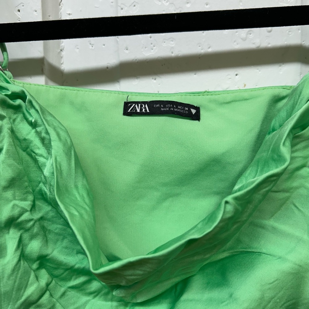 Zara Green Satin Top - st pattys!